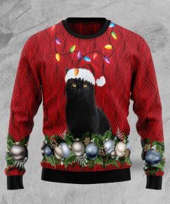 Black Cat Christmas Beauty Ugly Sweatshirt, Sweater