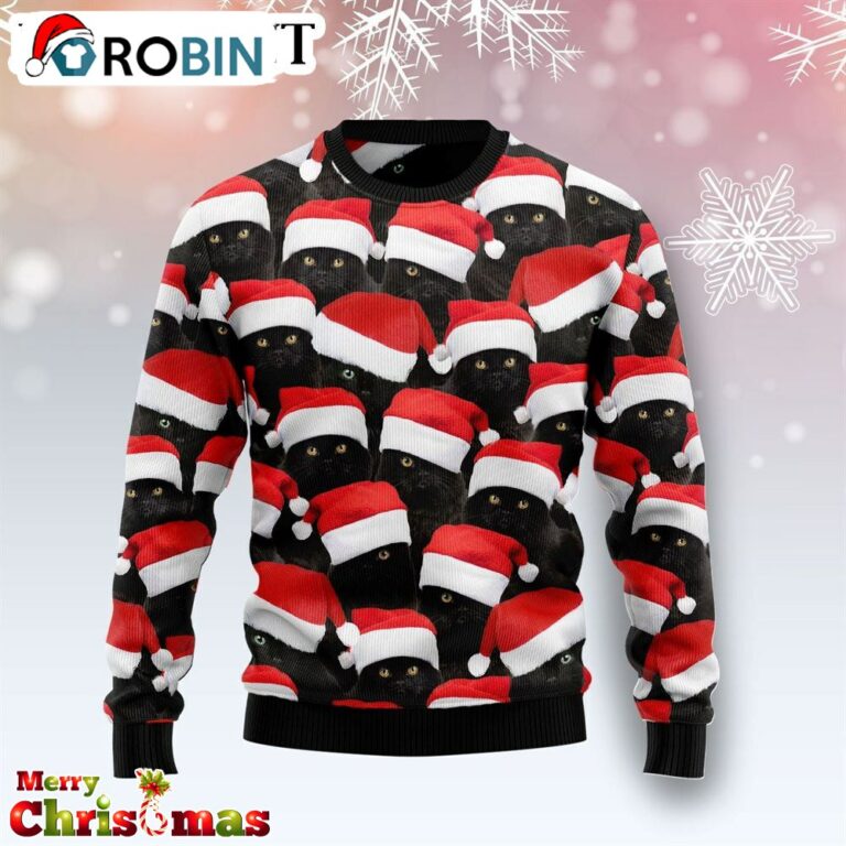 Black Cat Group Ugly Christmas Sweater – Best Xmas Gift