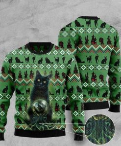 Black Cat Halloween Ugly Sweatshirt, Sweater