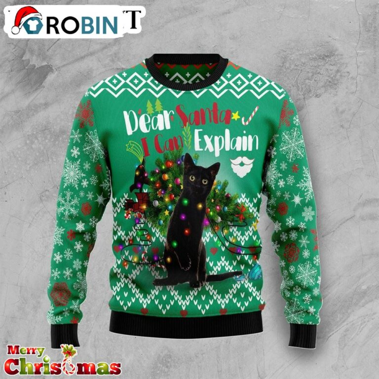 Black Cat I Can Explain Ugly Christmas Sweater – Best Xmas Gift
