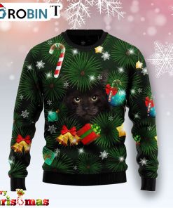Black Cat Inside Tree Ugly Christmas Sweater – Best Xmas Gift