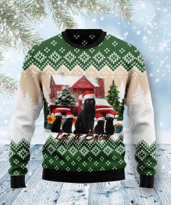 Black Cat Let It Snow Christmas Ugly Sweatshirt, Sweater