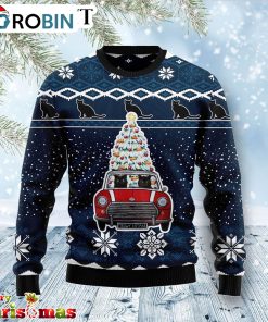 Black Cat Meowy Catmas Ugly Christmas Sweater – Best Xmas Gift