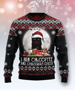 black cat run on coffee ugly sweatshirt sweater 1 apswcv