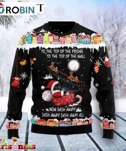 Black Cat Sleigh Christmas Ugly Christmas Sweater – Best Xmas Gift