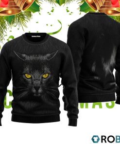 Black Cat 3D Print Ugly Christmas Sweater RB2225