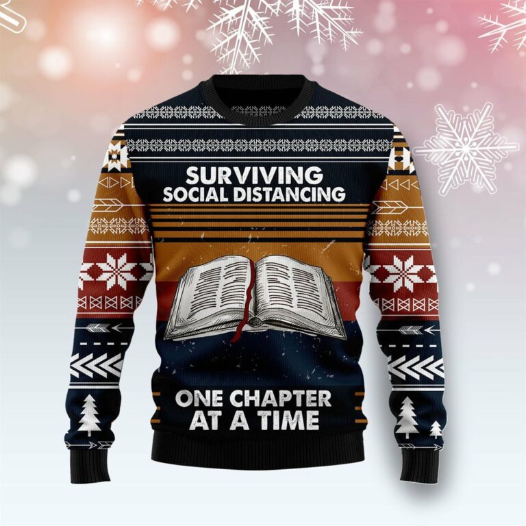 Book Retro Vintage Christmas Ugly Sweatshirt, Sweater