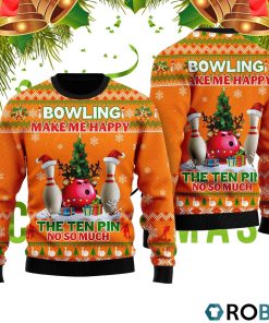 Bowling Make Me Happy The Ten Pin No So Much 3D Print Ugly Christmas Sweater RB4249