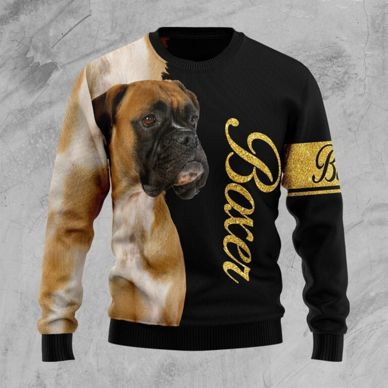Boxer Half Cool Christmas Ugly Sweatshirt, Sweater