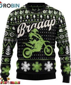 braaap moto ugly christmas sweater christmas unisex crewneck sweater 1 wva5db