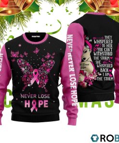 Breast Cancer Warrior 3D Print Ugly Christmas Sweater RB2009