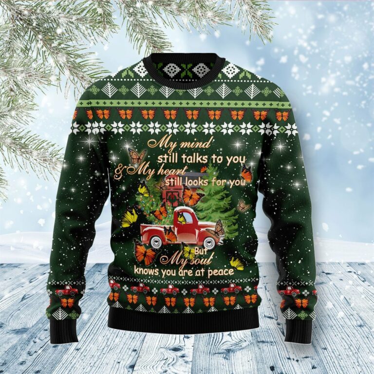 Butterfly Christmas Season My Mind Christmas Ugly Sweatshirt, Sweater