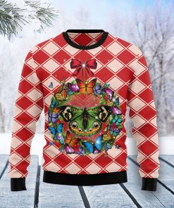 Butterfly Wreath Christmas Ugly Sweatshirt, Sweater
