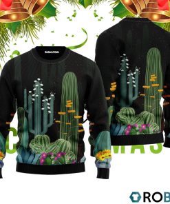 Cactus Garden At Night Green Ugly Christmas Sweater RB2482