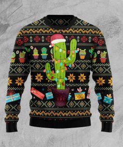 Cactus Xmas All Over Print Ugly Sweatshirt, Sweater