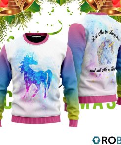 Call Me A Unicorn 3D Print Ugly Christmas Sweater RB2245