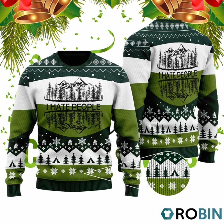 Camping I Hate People Ugly Christmas Sweater RB3082