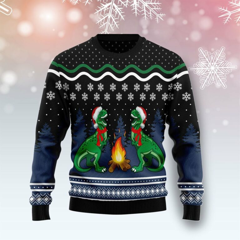 Camping Rex Christmas Ugly Sweatshirt, Sweater