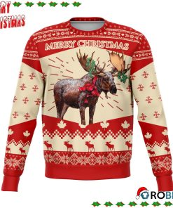 Canada Moose Christmas Ugly Sweatshirt, Sweater