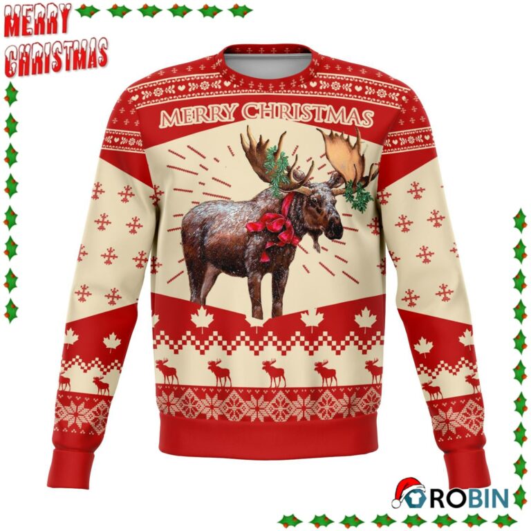 Canada Moose Christmas Ugly Sweatshirt, Sweater