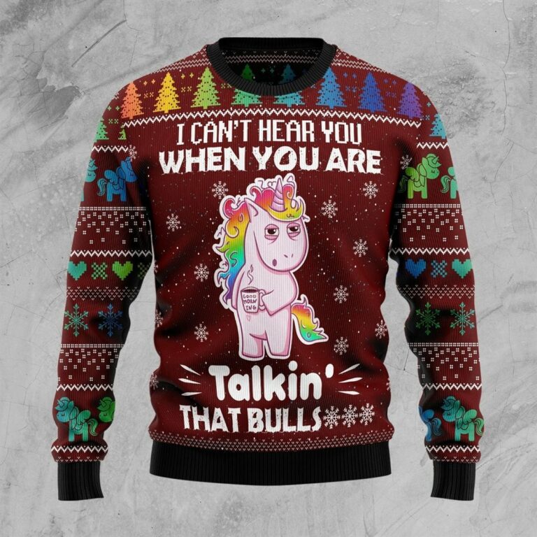 Cant Hear You Unicorn All Over Print Ugly Sweatshirt, Sweater
