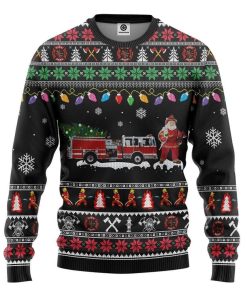 Casespring Firefighter Santa Ugly Sweatshirt, Sweater
