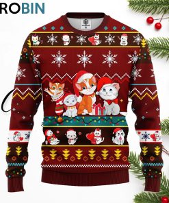 cat cartoon cute noel mc ugly christmas red brown 1 f8ebel