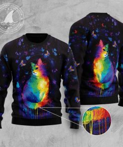 cat colorful ugly sweatshirt sweater 3 fbvykh