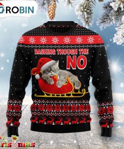 Cat Dashing Through The No Ugly Christmas Sweater – Christmas Outfit