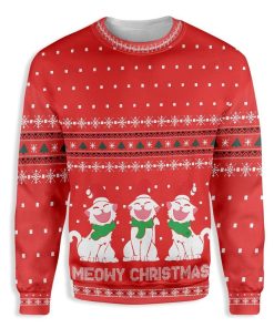 Cat Meowy Christmas Ugly Sweatshirt, Sweater