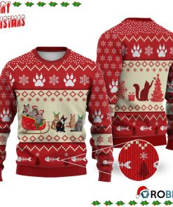 Cat Reindeer Christmas Ugly Sweatshirt, Sweater