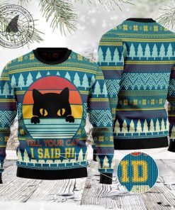 Cat Say Hi All Over Print Ugly Sweatshirt, Sweater