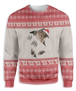 Cat Scratch Ugly Christmas Sweatshirt, Sweater