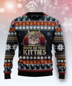 Cat Show Me Your Kitties Christmas Ugly Sweatshirt, Sweater