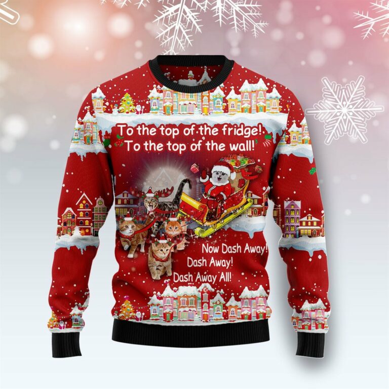 Cat Sleigh Christmas Ugly Sweatshirt, Sweater