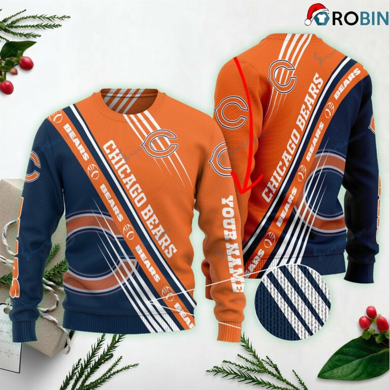 Chicago Bears Personalized Ugly Christmas Sweater, Sweatshirt BG02
