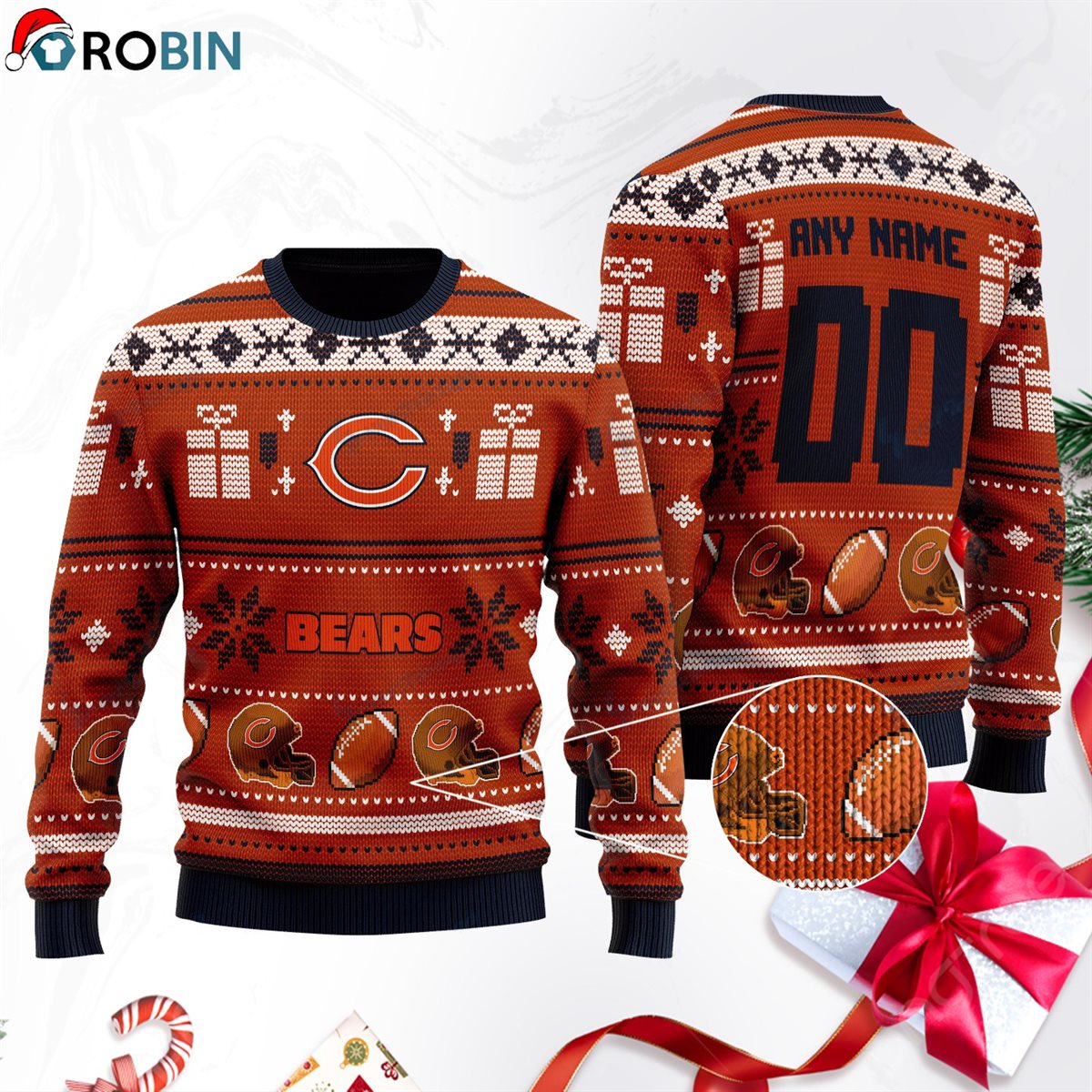 Chicago Bears Ugly Christmas Sweater, Sweatshirt SWT194 - RobinPlaceFabrics