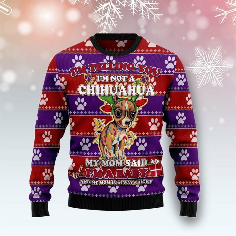Chihuahua Baby Christmas Ugly Christmas Sweatshirt, Sweater
