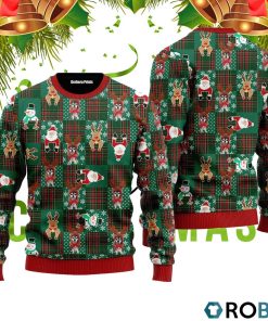 Chihuahua Reindeer Costume With Santa And Deer Ugly Christmas Sweater RB2202