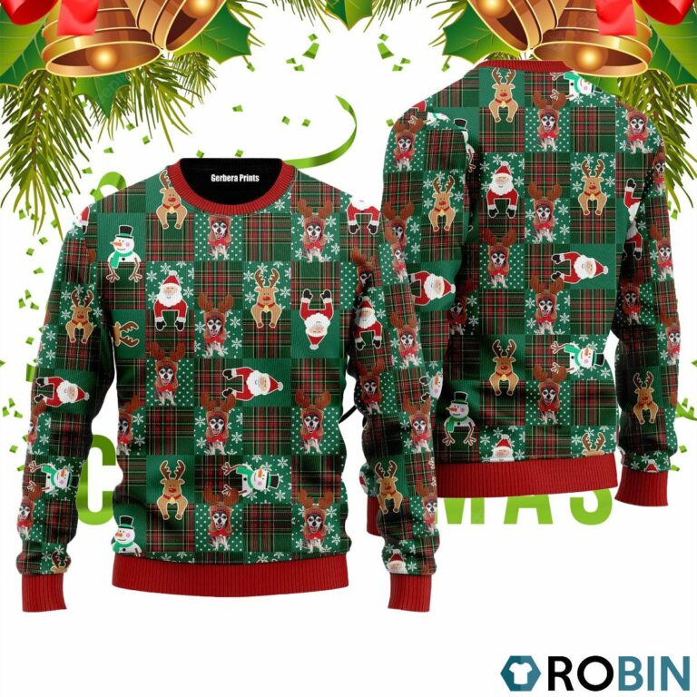 Chihuahua Reindeer Costume With Santa And Deer Ugly Christmas Sweater RB2202