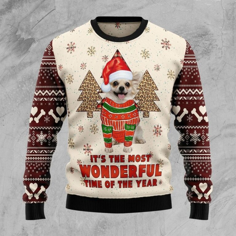 Chihuahua The Most Beautiful Time Christmas Ugly Sweatshirt, Sweater