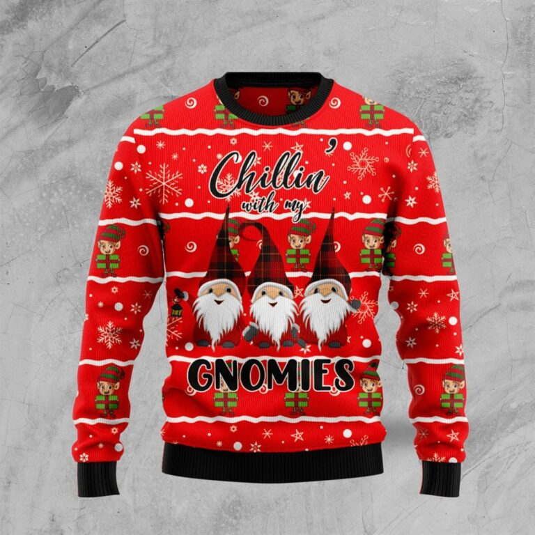 Chillin With My Gnomies Christmas Ugly Sweatshirt, Sweater