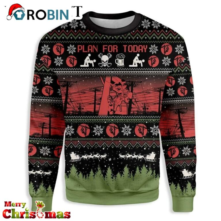 Christian Lineman Ugly Christmas Sweater – Best Xmas Gift