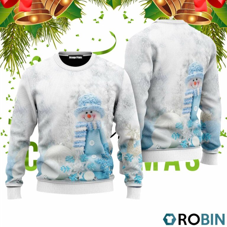 Christmas Blue Snowman 3D Print Ugly Christmas Sweater RB2044