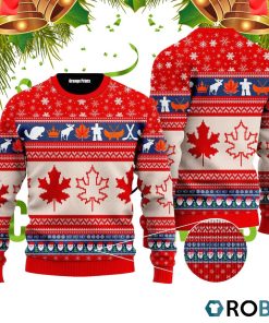 Christmas Canada Maple Leaf 3D Print Ugly Christmas Sweater RB4050