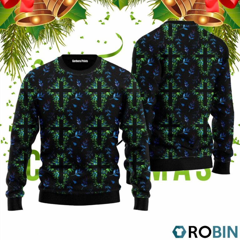 Christmas Cross 3D Print Ugly Christmas Sweater RB2428