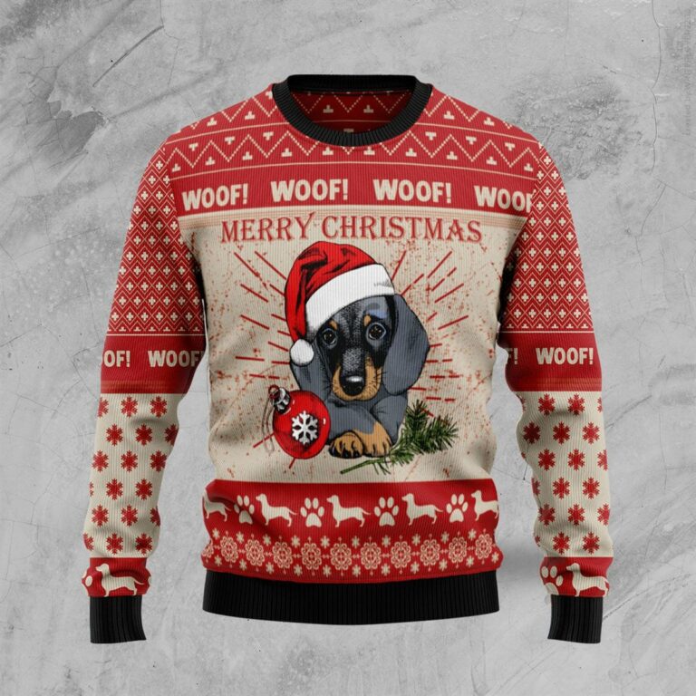 Christmas Dachshund Dog Christmas Ugly Sweatshirt, Sweater