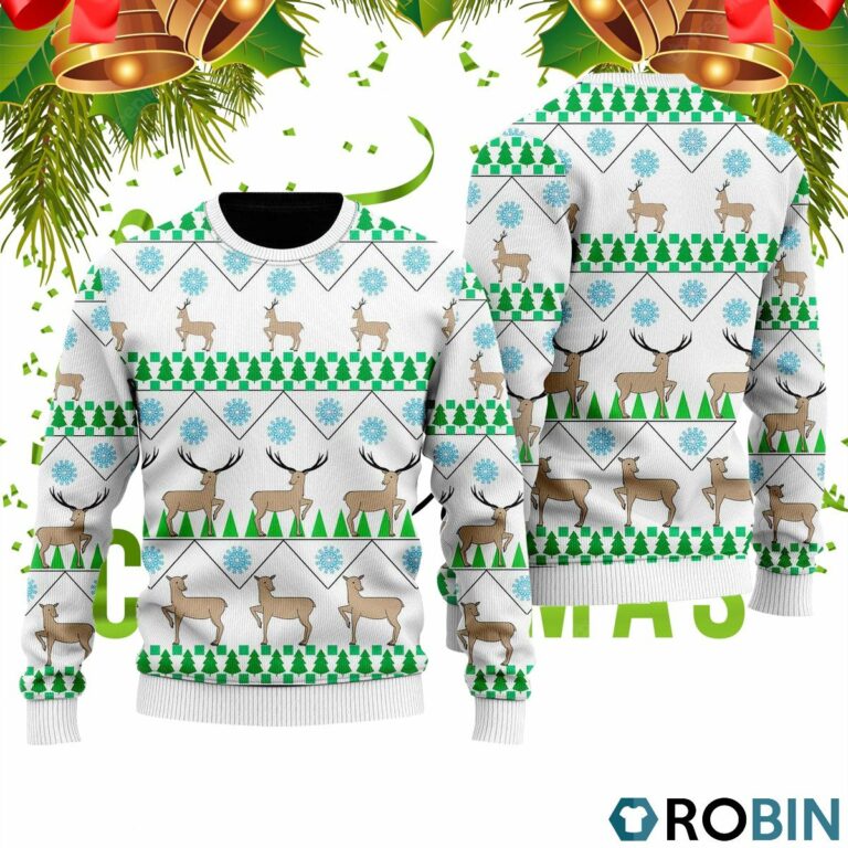 Christmas Deer Tree Ugly Christmas Sweater RB2033