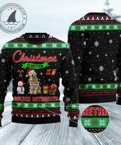 christmas is better with golden retriever ugly sweatshirt sweater 3 xzg55h