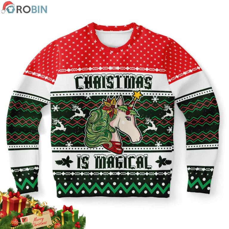 Christmas Is Magical Unicorn Ugly Christmas Sweater